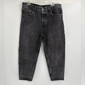 Ksubi black grey straight leg anti k jeans streetwear fray hem denim size 34